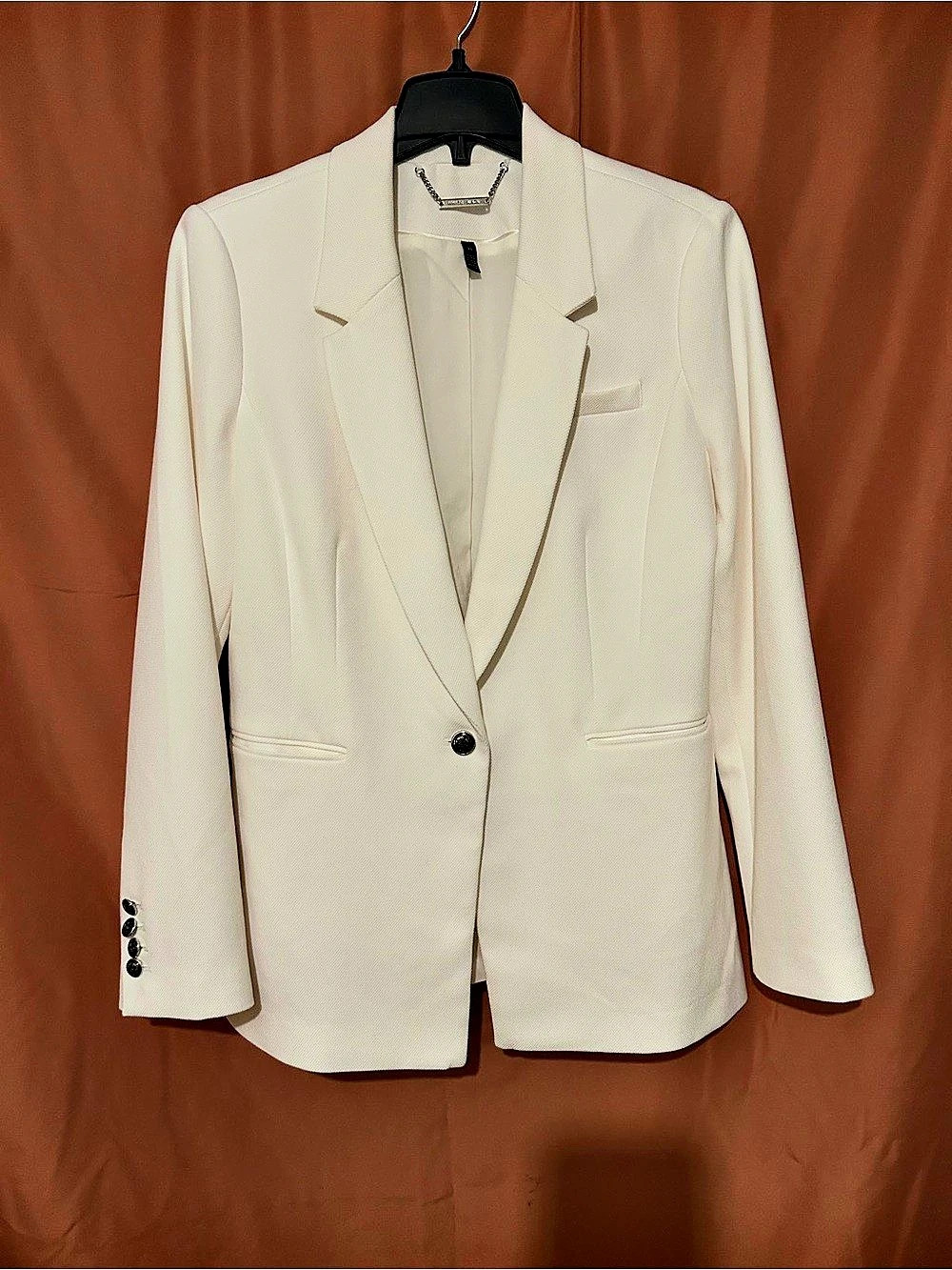 Off White One Button Blazer Size 14